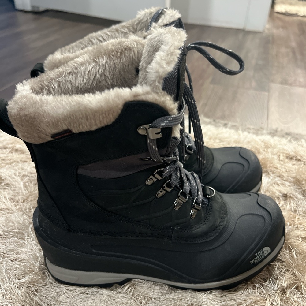 The North Face Black Winter Boots with Fur Lining